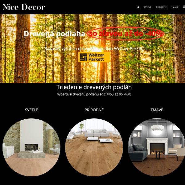 Webstránka pre drevené podlahy
