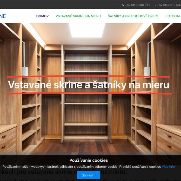 Webstránka pre vstavané skrine a šatníky